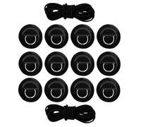 Abaodam Anillas D para Tabla de Paddle Surf y Kayak Inflable Set 6 Parches PVC Negro con 25 M Cuerda Elástica Marina Acero Inoxidable Accesorios Sujeción para Embarcaciones Hinchables