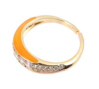 Abaodam Anillo Color Diseño Ajustable de Cobre de Apertura Mujer para Fácil de Usar Naranja y Estilo Moderno y Elegante Adecuado para Baile Uso Diario