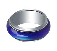 Abaodam Anillo de Humor Que Cambia de Color 8mm Acero Inoxidable Hombre Mujer Juvenil Accesorio Moderno Cambio Temperatura Estado Ánimo para Uso Diario Elegante Ajuste 21mm