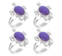 Abaodam Anillo de Humor Unisex de Tortuga Que Cambia de Color Temperatura 4 Piezas Diseño Sensible al Calor Mujeres Joyería de Emoción y Estado de Ánimo
