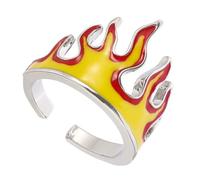 Abaodam Anillo Fuego Ajustable de Metal Premium Diseño Creativo de Llama Decorativa Anillo Hip Hop para Hombre y Mujer Cómodo y Duradero para Uso Diario
