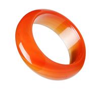 Abaodam Anillo Natural para Mujer y Niña, Banda Lisa Roja de Jaspe, Joyería Elegante para Ocasiones Obsequios y Noche