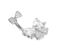 Abaodam Anillo Ombligo Acero Inoxidable con Lazo Elegante Compatible con Varios Brillo Duradero Fácil de Poner y Quitar Joyería Corporal para Mujer y Chica