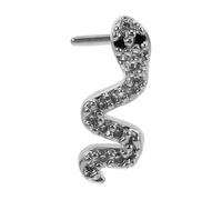 Abaodam Anillo Serpiente Nariz en Acero Inoxidable 11 Mm Circonita, Piercing Pequeño para Tabique Nasal, Joyería para Mujer, Diseño Único para Uso Diario y Perforación Segura