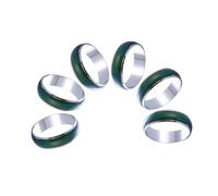 Abaodam Anillos Cambio de Color Sensible a Temperatura 16 Mm Interior para Niños 6 Mm Ancho de Humor Joyas de Emociones Set de 6 Unidades para Fiestas de Cumpleaños