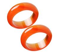 Abaodam Anillos de Promesa Ágata Roja y Calcedonia, Tamaño 16-18 Mm, Set de 2 Piezas, Diseño Bohemio Ligero y Cómodo para Boda y Compromiso