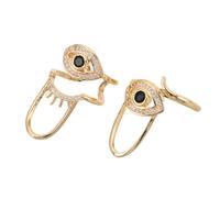 Abaodam Anillos para Uñas Mujer 2 Unidades Ajustables Metal Punta de Ojo Malvado y Gemas de Imitación, Joyas para Decoración de Uñas, Accesorios para Manicura y Fiestas