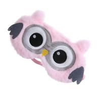 Abaodam Antifaz para Dormir Infantil de Peluche Diseño de Búho Adorable Color Rosa Claro Banda Elástica Ajustable y Transpirable para Descanso Meditación y Viajes