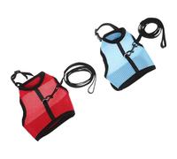 Abaodam Arnés Chaleco Ajustable para Conejos Pequeños 2 Piezas con Correa Fuerte de Malla Transpirable Talla L Pecho 20-32 CM Adecuado para Paseos y Entrenamiento Seguro al Aire