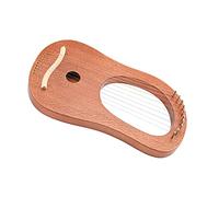Abaodam Arpa De Lira De 10 Cuerdas Pequeña Portátil De Madera Duradera Llave De Afinación y Diseño Concavo-convexo Para Amantes Música En Ejecuciones Orquestales