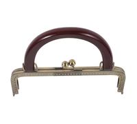 Abaodam Asa de Bolso Metálica Vintage Cierre a Presión de Cuentas, Marco de Metal Cuadrado Rojo Tallado Retro para Fabricación de Carteras y Manualidades, Reemplazo Durable y Decorativo