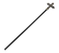 Abaodam Báculo de Cruz Papal Cepillado 114 CM para Disfraz de Sacerdote y Mago Accesorio de Cosplay Religioso para Halloween y Juegos de rol Accesorio Unisex para Adultos