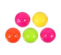 Abaodam Balones de Golf de Goma para Entrenamiento 5 Piezas Multicolor Verde Naranja Rosa X2 Amarillo para Práctica Infantil y Golf Seguro Interiores y Exteriores