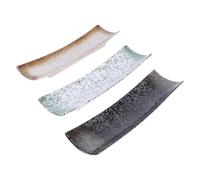 Abaodam Bandeja de Cerámica 3 Piezas Rectangular para Sushi Diseño Atractivo Varios estilos Estilo Japonés para Servir y Almacenar en Restaurantes y Varios estilos
