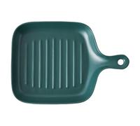 Abaodam Bandeja de Cerámica para Hornear Mango Único, 1 Unidad, Color Verde, Placa para Horno Multifuncional para Pizza, Pan y Lasaña, Utensilio de Cocina Seguro y Compacto para Uso