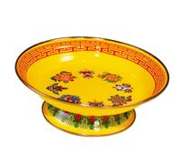Abaodam Bandeja Decorativa Budista para Ofrendas con Patrón Auspicioso Plato de Frutas para Templo y Tributo Diseño Artesanal Superficie Lisa y Fácil de Limpiar para Decoración Religiosa
