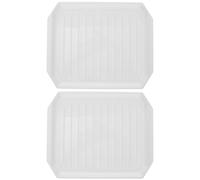 Abaodam Bandeja para Hornear Tocino en Microondas de Plástico Blanco, 2 Piezas, Función de Drenaje de Grasa para Cocinar Salchichas y Hot Dogs Cocina