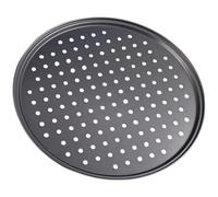 Abaodam Bandejas de Pizza para Horno de Acero al Carbono Diseño de Agujeros Redondos, Fácil Limpieza y Resistente a Deformaciones para Uso en Cocina y Restaurante
