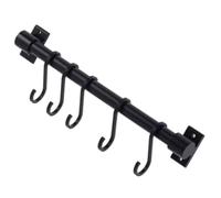 Abaodam Barra para Colgar Utensilios de Cocina Negro de Aluminio Espacial Ganchos Desmontables, Organizador de Pared Clásico para Ollas y Toallas Hogar