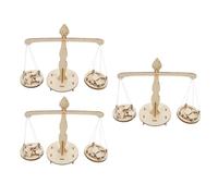 Abaodam Báscula Creativa de Madera para 3 Piezas Juguete Educativo Stem para Experimentos Científicos y Matemáticos Kit de Aprendizaje Infantil para Jardín de Infancia