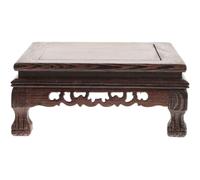 Abaodam Base China de Madera para Maceta, Soporte Artesanal Retro de Mesa | Madera, Fondo Plano Talla Hueca, para Bonsái, Jade y Cuenco Pequeño, Protección Superficial