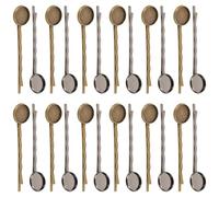 Abaodam Bases para Accesorios de Cabello de Metal 40 Pcs, Bandejas Redondas de 12 Mm, Colores Bronce Antiguo y Negro, para Manualidades y Creación de Horquillas Personalizadas, Accesorios