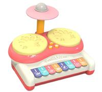 Abaodam Batería para Pequeños Multifuncional de Percusión Rosa, Instrumento Musical Educativo sin Batería, Juguete de Iniciación para Bebés Bordes Redondeados Seguro y Duradero