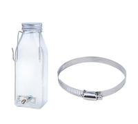 Abaodam Bebedero para Conejos y Mascotas Pequeñas de 350ml Diseño Colgante y Antigoteo, Botella de Cristal y Acero Inoxidable para Jaulas