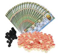 Abaodam Bingo Ruso de Madera Set de Fichas y Numéricas Accesorios Portátiles para Juego Educativo y Social Diámetro Práctico y Fácil de Transportar