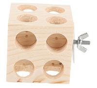 Abaodam Bloque de Madera Resistente para Juguete Masticable Natural con Plataforma para Forrajeo Soporte para Jaula Estimula Inteligencia y Coordinación para Pájaros Pequeños