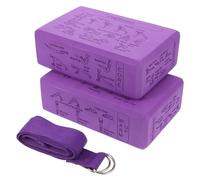 Abaodam Bloques de Yoga de Espuma EVA de Alta Densidad 23X15X76 CM Set Antideslizante Morado para Principiantes y Accesorios Ligeros para Pilates Estiramientos y Fitness en Casa