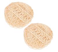 Abaodam Bolas de Baño de Sisal Ovaladas para Limpieza de Piel, 2 Piezas Beige, Esponjas Resistentes y Prácticas para Exfoliar y Cuidar el Cuerpo Ducha