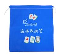 Abaodam Bolsa de Almacenamiento para Mahjong Cordón Organizador de Tela Oxford Azul Bolsa Grande Portátil para Fichas Adecuado para Viajes y Juegos para Guardar y Transportar