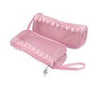 Abaodam Bolsa para Zapatillas de Ballet 2 Piezas Pequeña y Lavable con Cremallera Color Rosa con Paneles de Malla Transpirable Protección contra Humedad y Diseño Compacto para Clases