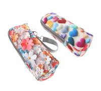 Abaodam Bolsa Térmica para Biberones Cremallera para Bebés, Aislante Portátil y Ligera, Material Duradero, Adecuado para Viajes y Guardería, Diseño Estampado de Corazón y Margarita, Pack