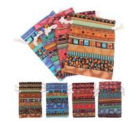 Abaodam Bolsas De Algodón y Lino Étnicas 12 Pcs 14x10 Cm Cordón Para Joyería, Monedero y Recuerdos De Fiesta Uso Hogar y Eventos Regalos Mujeres y Hombres