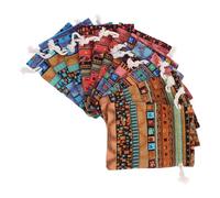 Abaodam Bolsas de Algodón y Lino Étnicas Cordón, 12 Unidades 14x10 Cm, Juego Surtido para Joyería, Dulces y Monedas, Bolsa de Obsequio Pequeña Adecuado para Fiestas y Almacenamiento
