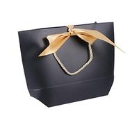 Abaodam Bolsas De Papel Resistentes Bonito Diseño De Lazo Para y Fiestas 12 Pcs (negras)