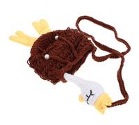 Abaodam Bolso Bandolera de Ganchillo Hecho a Mano Pequeño Bolso Cruzado para Mujer Diseño de Animal Color Café Bolsa Ligera para Móvil y Funcional para Uso Diario