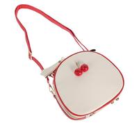 Abaodam Bolso Cruzado de PU para Mujer con Diseño de Cereza Correa Resistente Beige y Rojo Bolso Casual para Adolescentes y Universidad Regalo para Verano