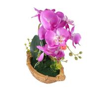 Abaodam Bonsái de Orquídea Artificial Púrpura de Gran Tamaño para Balcón