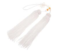 Abaodam Borla de Espada White de Seda para Artes Marciales, Accesorio Tradicional Chino Nudo para Entrenamiento y Exhibiciones de Taichi
