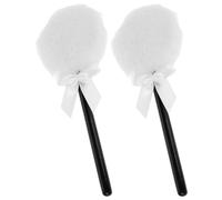 Abaodam Borlas de Polvo Color Claro 2 Piezas, Súper Suaves con Pelo Largo, Aplicador Corporal para Maquillaje y Polvos Sueltos, Puff Corporal Portátil para Cuidado Personal