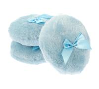 Abaodam Borlas de Polvo para Bebés 3 Unidades, Algodón Puro, Redondas Lazo Azul, Esponjosas y Cómodas para Talco Corporal, Accesorios de Maquillaje para Uso Doméstico y Viaje