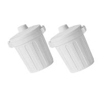 Abaodam Bote de Basura Doméstico Multifuncional Tapa, Mini Cubo de Basura de Escritorio en Color Beige, 2 Piezas, Práctico para Coche y Hogar, Resistente y Compacto para Almacenamiento