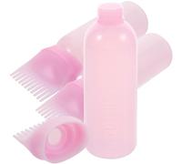 Abaodam Botella Aplicadora de Peine Cabello Rosa de Plástico, Fácil de Exprimir y Aplicar, Adecuado para Teñir el Cabello en Casa, Pack de 3 Piezas