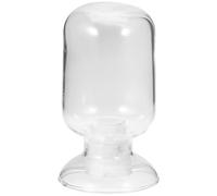 Abaodam Botella de Cristal Campana para Almacenar Cerillas, Frasco de Vidrio Transparente Redondo 125 Ml Tapón, Decoración para Hogar y Cocina, Accesorio Decorativo Funcional