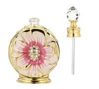 Abaodam Botella de Vidrio Recargable para Aceites Esenciales y Fácil de Usar de 12 Ml Diseño de Rosa para Almacenamiento Diario y Viajes