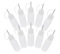 Abaodam Botellas Aplicadoras de Pegamento Punta de Aguja 10ml, Control Preciso de Dosificación, Plástico Blanco, Paquete de 30 Piezas para Recarga y Manualidades
