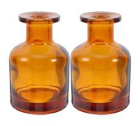 Abaodam Botellas Difusoras de Aroma de Vidrio Cilíndrico 150ml, 2 Piezas, Color Té, Frascos Vacíos para Aceite Esencial, Difusores de Caña sin Llama para Hogar, Oficina y Coche
